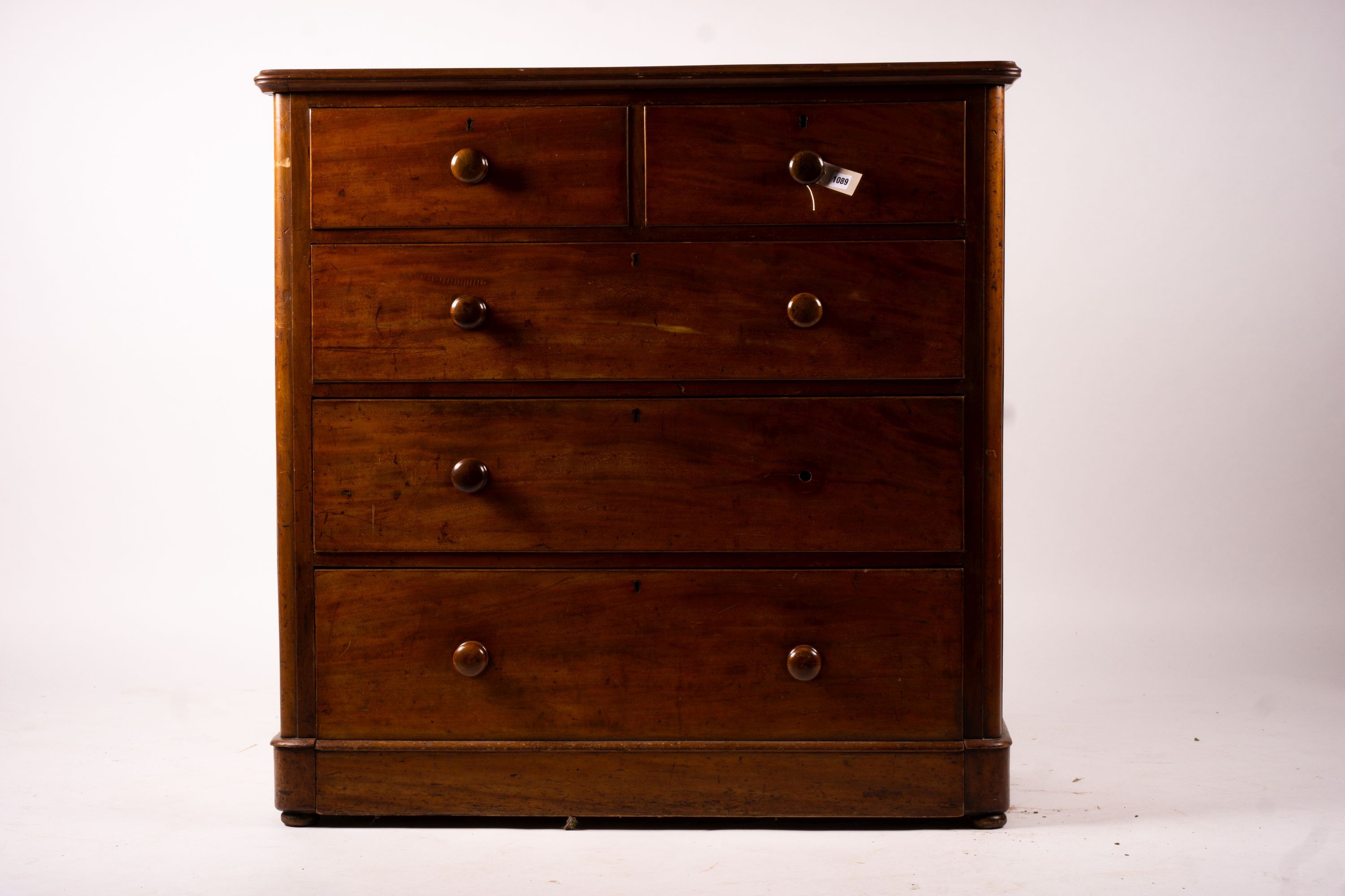 A Victorian mahogany chest, width 112cm, depth 51cm, height 112cm